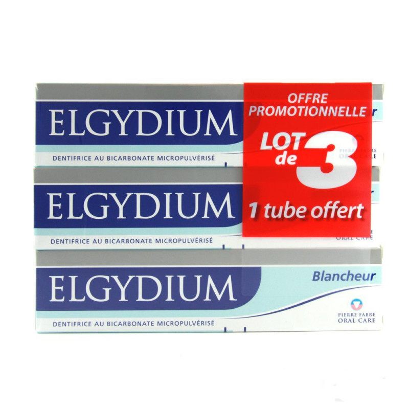Elgydium Dentifrice Blancheur. Offre Spéciale 3 Tubes de 75ML Elgydium Dentifrice Blancheur. Offre Spéciale 3 Tubes de 75ML