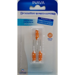 Inava Refill Narrow orange interdental brush. 3 units