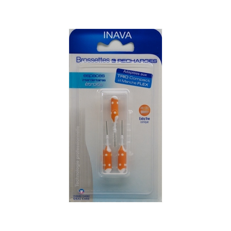 Inava Refill Narrow orange interdental brush. 3 units