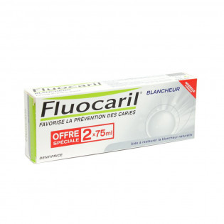 Fluocaril Dentifrice Blancheur. Lot de 2 Tubes de 75ML