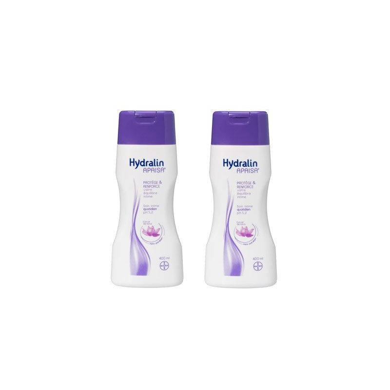 Hydralin Apaisa Daily intimate care Lotus solution. Bottles 2x400ML