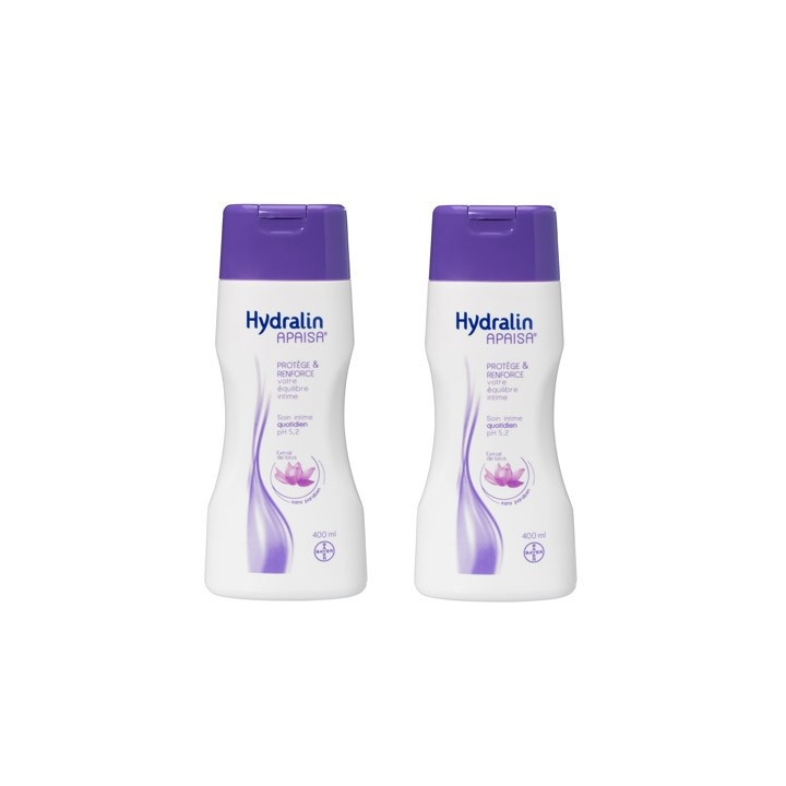 Hydralin Apaisa Soin intime quotidien Solution au Lotus. Flacons 2x400ML