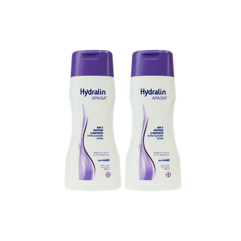 Hydralin Apaisa Daily intimate care Lotus Solution. Bottles 2x200ML