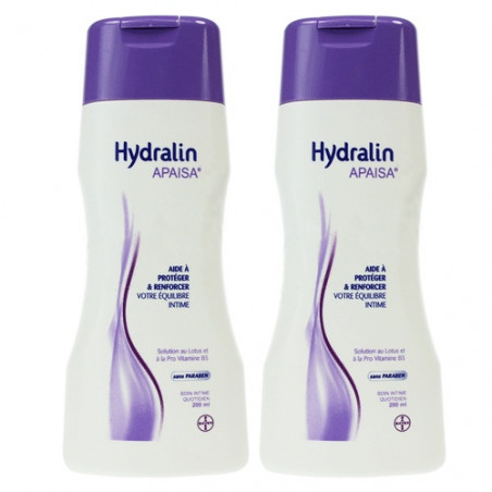 Hydralin Apaisa Soin intime quotidien Solution au Lotus. Flacons 2x200ML