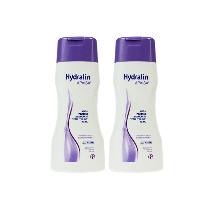Hydralin Apaisa Daily intimate care Lotus Solution. Bottles 2x200ML