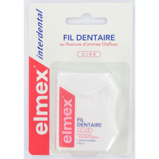 Elmex Fil Dentaire Ciré Arôme Menthe. 50M