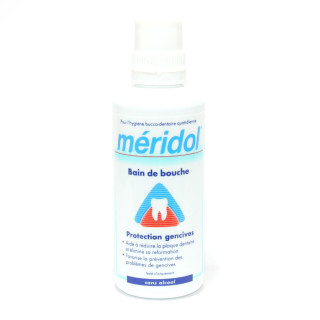 Meridol solution bain bouche sans alcool. Flacon de 400ML