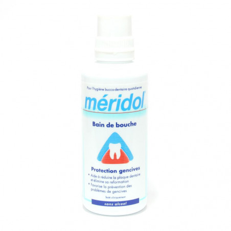 Meridol solution bain bouche sans alcool. Flacon de 400ML