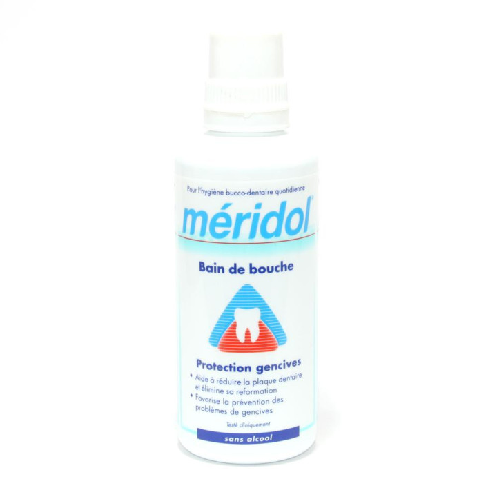 Meridol solution bain bouche sans alcool. Flacon de 400ML