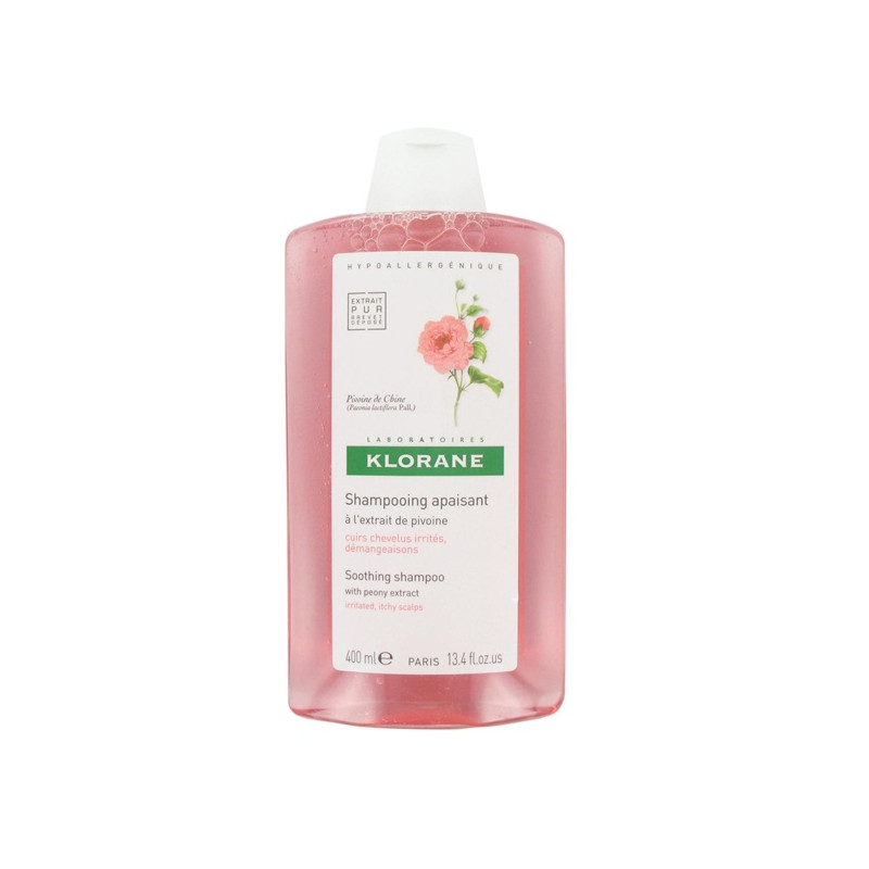 Klorane Soothing Shampoo with Peony Extract. 400ml bottle