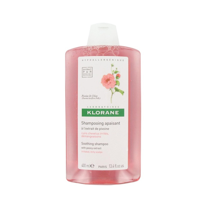 Klorane Shampooing Apaisant à l'Extrait de Pivoine. Flacon de 400ml