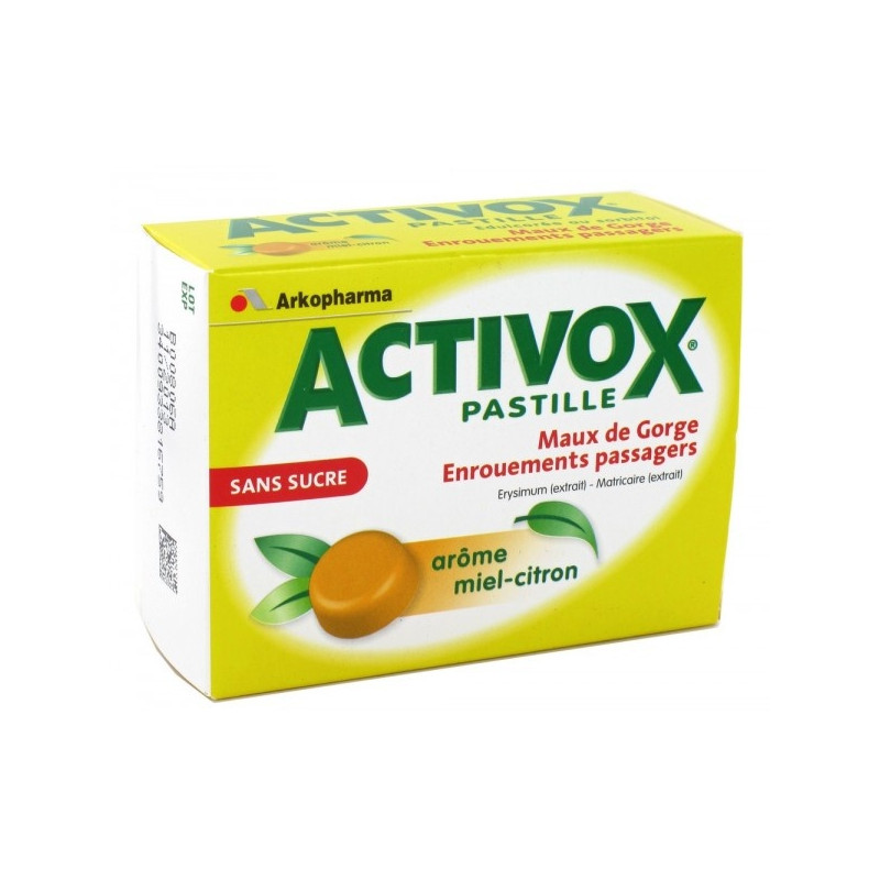 Activox sans sucre Miel Citron - boite 24 pastilles