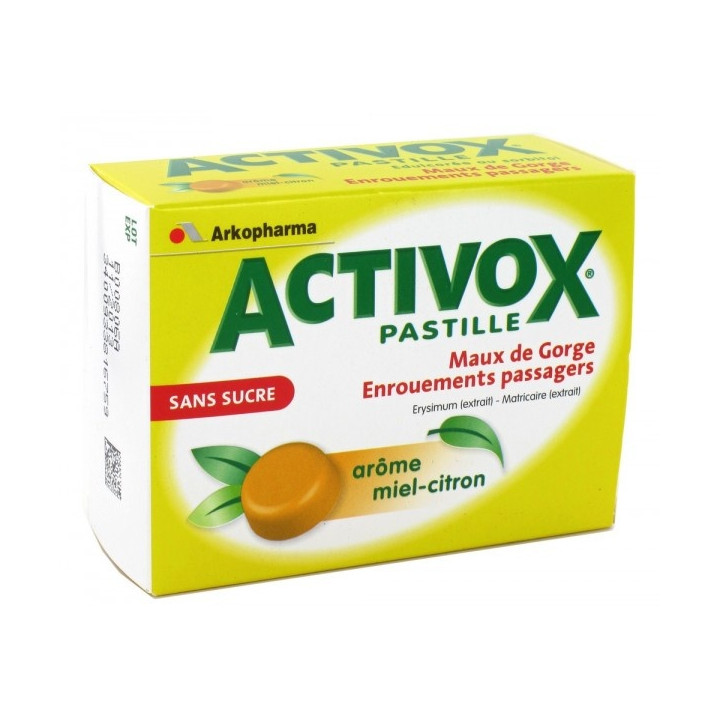 Activox sans sucre Miel Citron - boite 24 pastilles