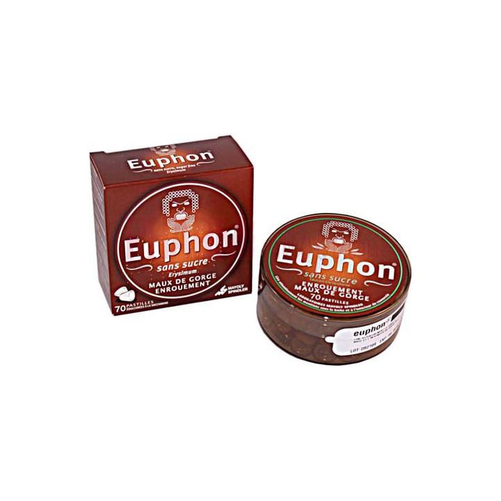 Euphon sans sucre orange mandarine 70 pastilles