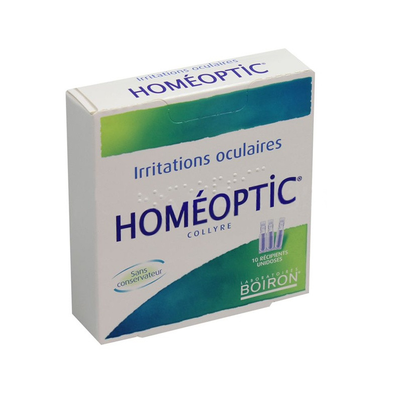 Homéoptic Boiron collyre 10 unidoses pour Irritations oculaires