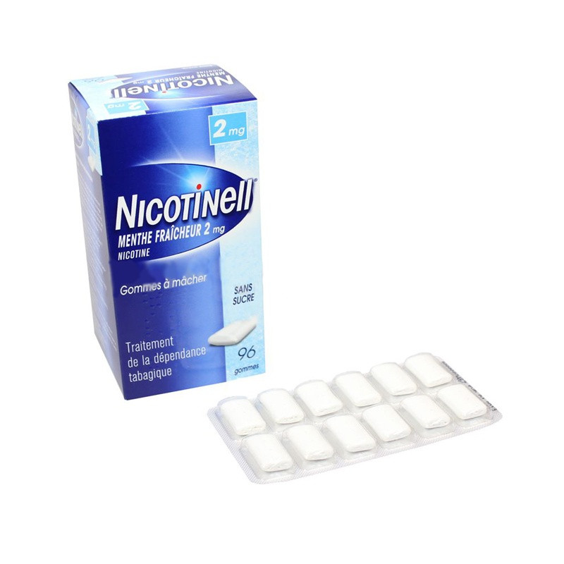 Nicotinell Gommes 2mg goût menthe sans sucre par 96