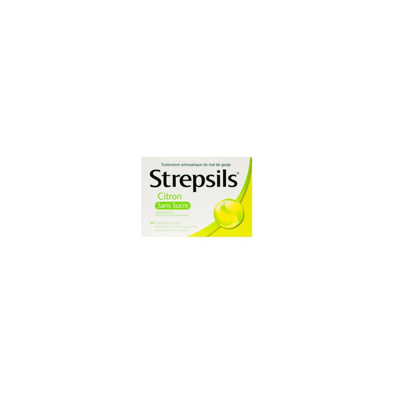 Strepsils Citron sans sucre 24 pastilles Strepsils Citron sans sucre 24 pastilles