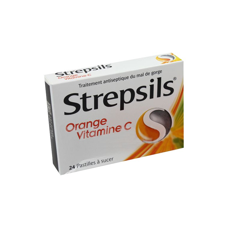 Strepsils Orange vitamine C 24 pastilles Strepsils Orange vitamine C 24 pastilles