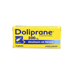 Doliprane 500mg box of 16 capsules