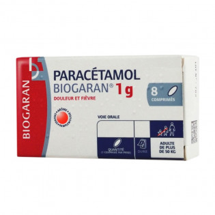 Paracetamol 1 gr BIOGARAN box of 8 cps