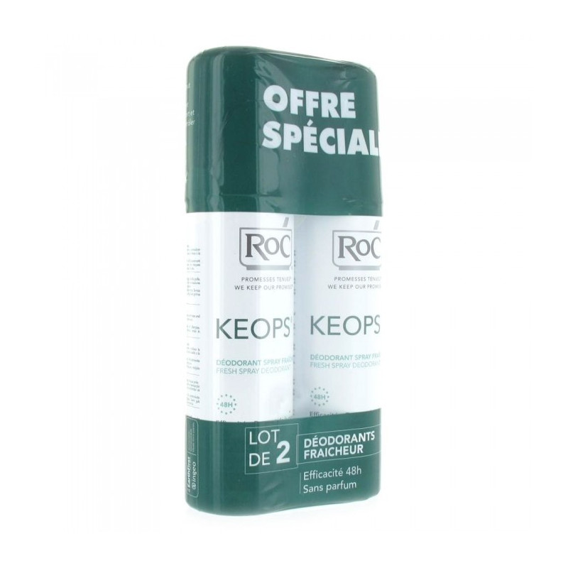 Keops Déodorant sans alcool spray fraîcheur lot de 2 de 100ml 