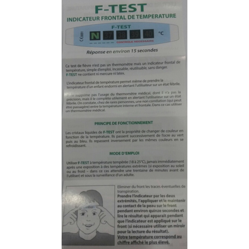 F-Test front temperature indicator at the unit