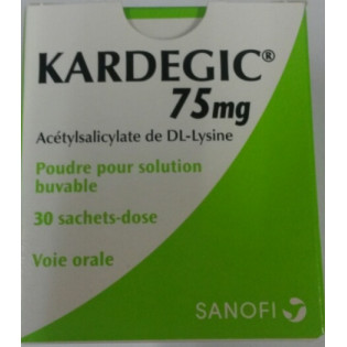 Kardegic 75 mg Sanofi box of 30 sachets