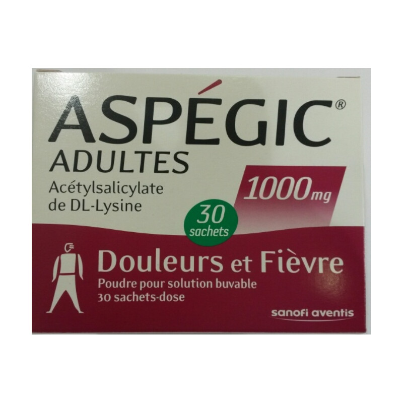 Aspegic 1000mg 30 sachets poudre