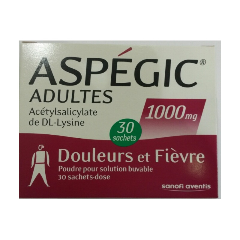 Aspegic 1000mg 30 sachets poudre Aspegic 1000mg 30 sachets poudre