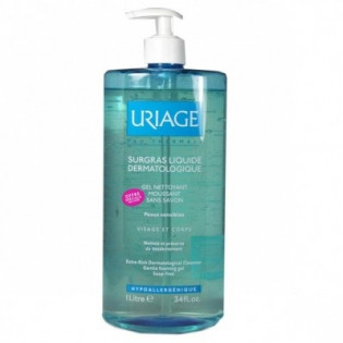 URIAGE Surgras Liquid Dermatological - Soap-free Foaming Cleansing Gel for Face & Body 750ml bottle