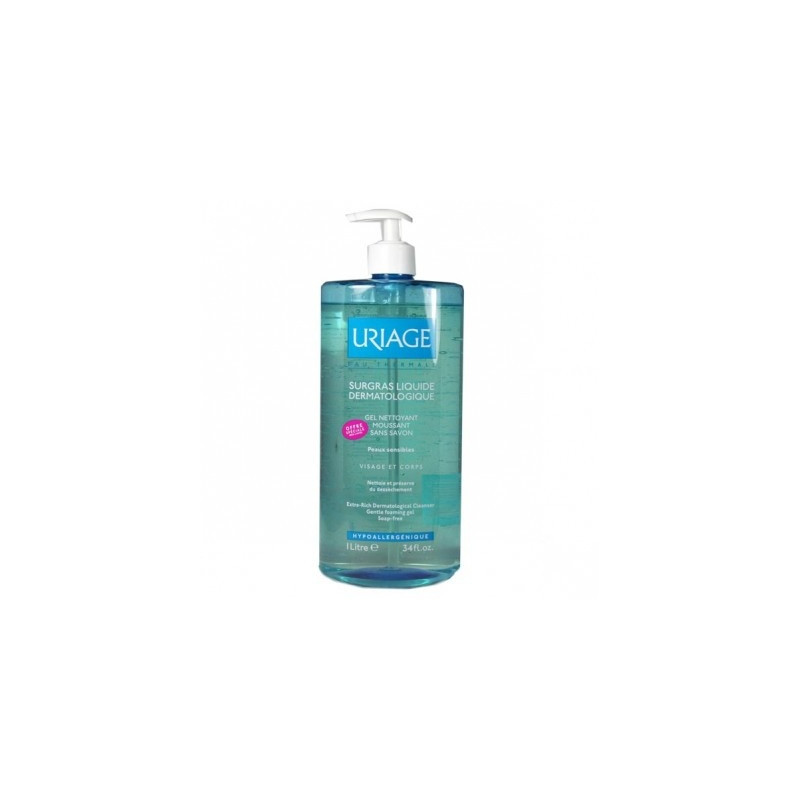 URIAGE Surgras Liquid Dermatological - Soap-free Foaming Cleansing Gel for Face & Body 750ml bottle