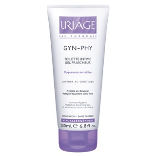 URIAGE GYN-PHY Toilette Intime, Gel Fraîchaur, Muqueuses Sensibles, tube 200ml