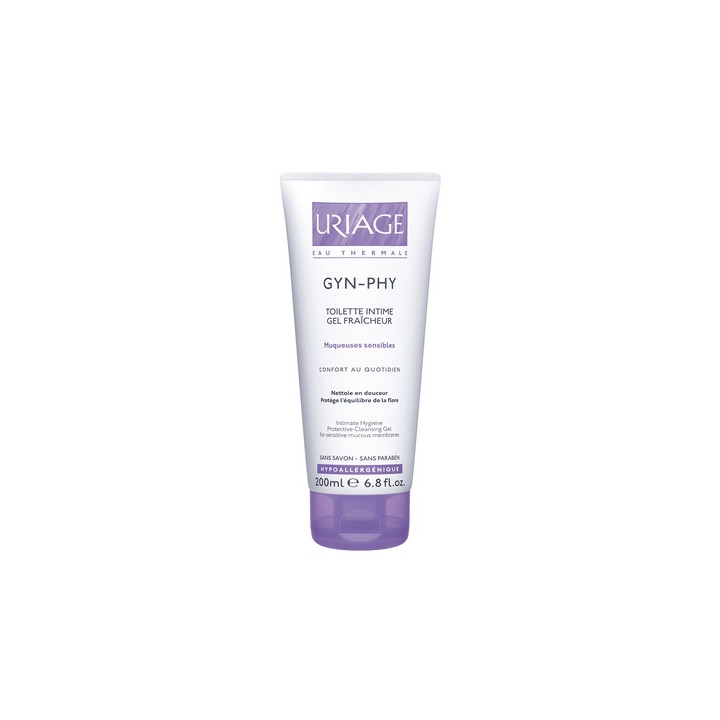 URIAGE GYN-PHY Toilette Intime, Gel Fraîchaur, Muqueuses Sensibles, tube 200ml