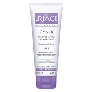 URIAGE GYN-8 Toilette Intime, Gel apaisant, Muqueuses irritées, tube 100ml