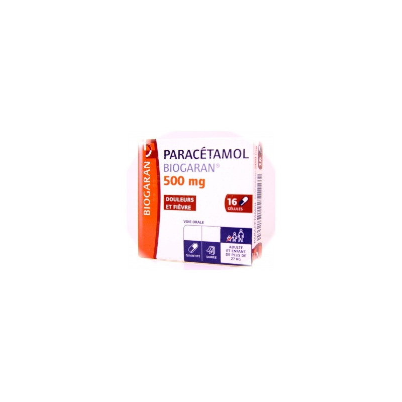 Paracetamol 500mg Biogaran 16 capsules