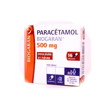 Paracetamol 500mg Biogaran 16 capsules