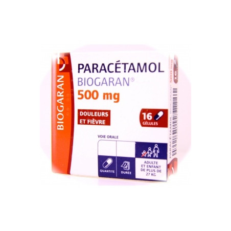 Paracétamol 500mg Biogaran 16 gélules