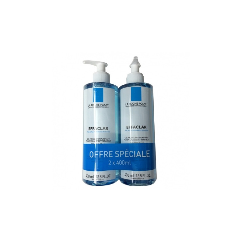 La Roche-Posay Effaclar gel moussant purifiant peaux grasses 2 x 400ml La Roche-Posay Effaclar gel moussant purifiant peaux grasses 2 x 400ml