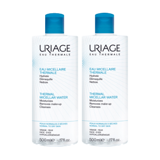 Uriage thermal micellar water for normal to dry skin 2x500ml