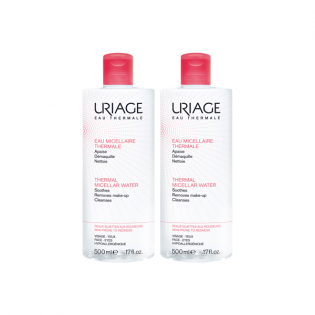 Uriage thermal micellar water for skin prone to redness 2x500ml