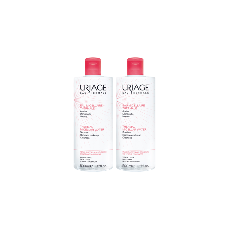 Uriage eau micellaire thermale peaux sujettes aux rougeurs 2x500ml Uriage eau micellaire thermale peaux sujettes aux rougeurs 2x500ml