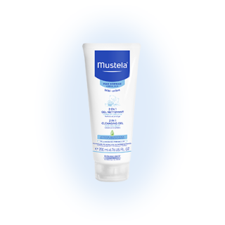 Mustela Bébé 2 in 1 Hair and Body Cleansing Gel. Tube of 200ML