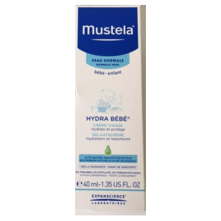 Mustela Bébé Hydra baby face cream. Tube of 40ML