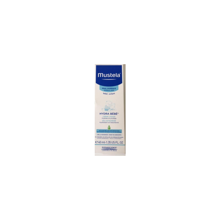 Mustela Bébé Hydra baby face cream. Tube of 40ML