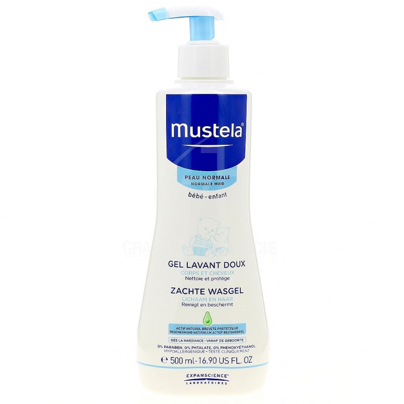 Mustela Bébé Gel lavant Cheveux Corps. Flacon pompe 500ML