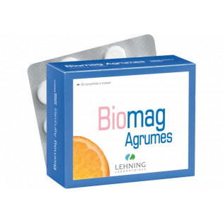 BIOMAG AGRUMES STRESS ANXIETE FATIGUE LEHNING BOITE 90 COMPRIMES A CROQUER