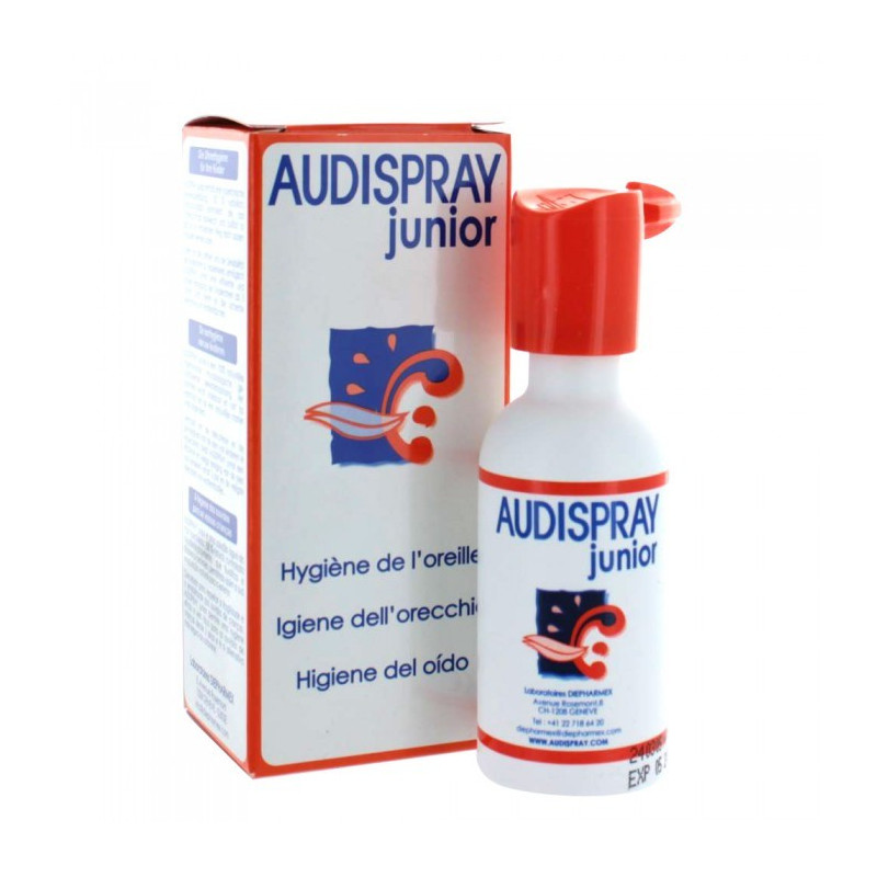 Audispray Junior Hygiène Auriculaire 3-12 Ans Contre Cérumen Et Bouchons  D'Oreille Spray 25ml