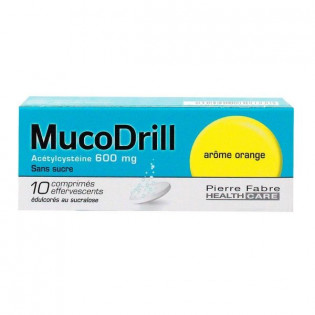 MUCODRILL ACETYLCYSTEINE 600MG 10 CPS EFFERVESCENTS AROME ORANGE