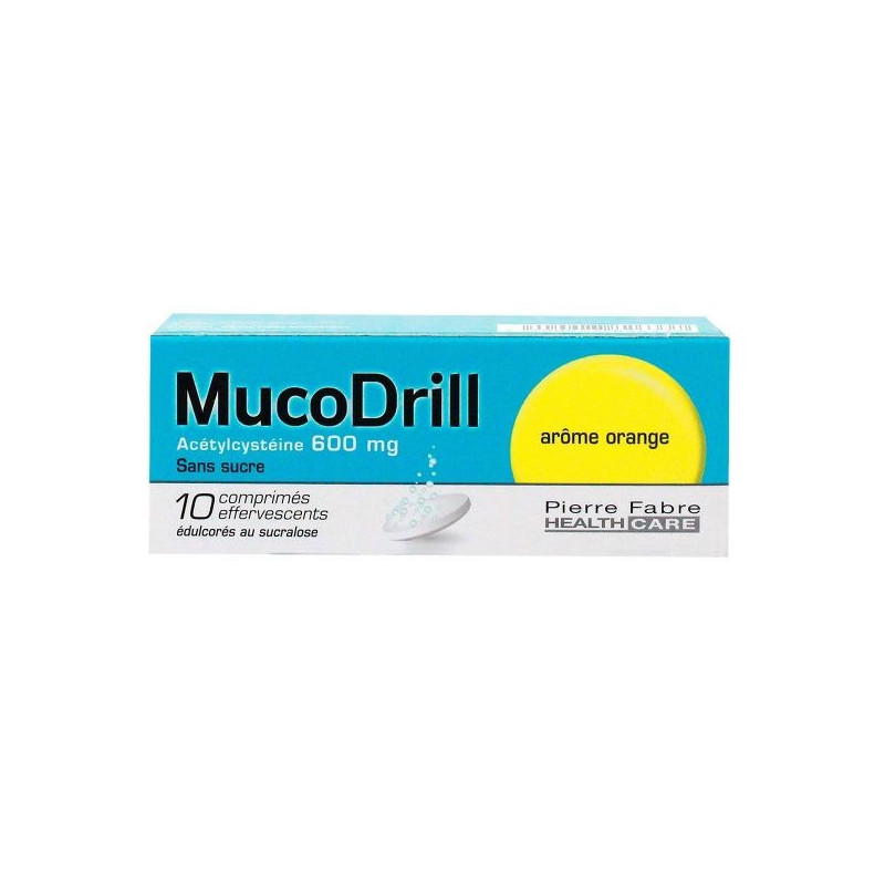 MUCODRILL ACETYLCYSTEINE 600MG 10 CPS EFFERVESCENTS AROME ORANGE