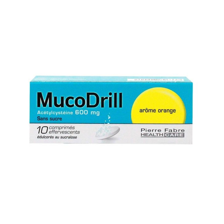 MUCODRILL ACETYLCYSTEINE 600MG 10 EFFERVESCENT CPS ORANGE FLAVOUR